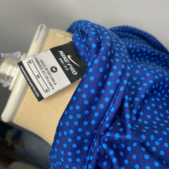 Women’s Nike Pro Dri-Fit Pullover Blue Polka Dot - Picture 6 of 7
